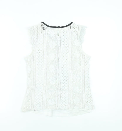 Womens UK Size 14 Dorothy Perkins Ivory Lace Blouse