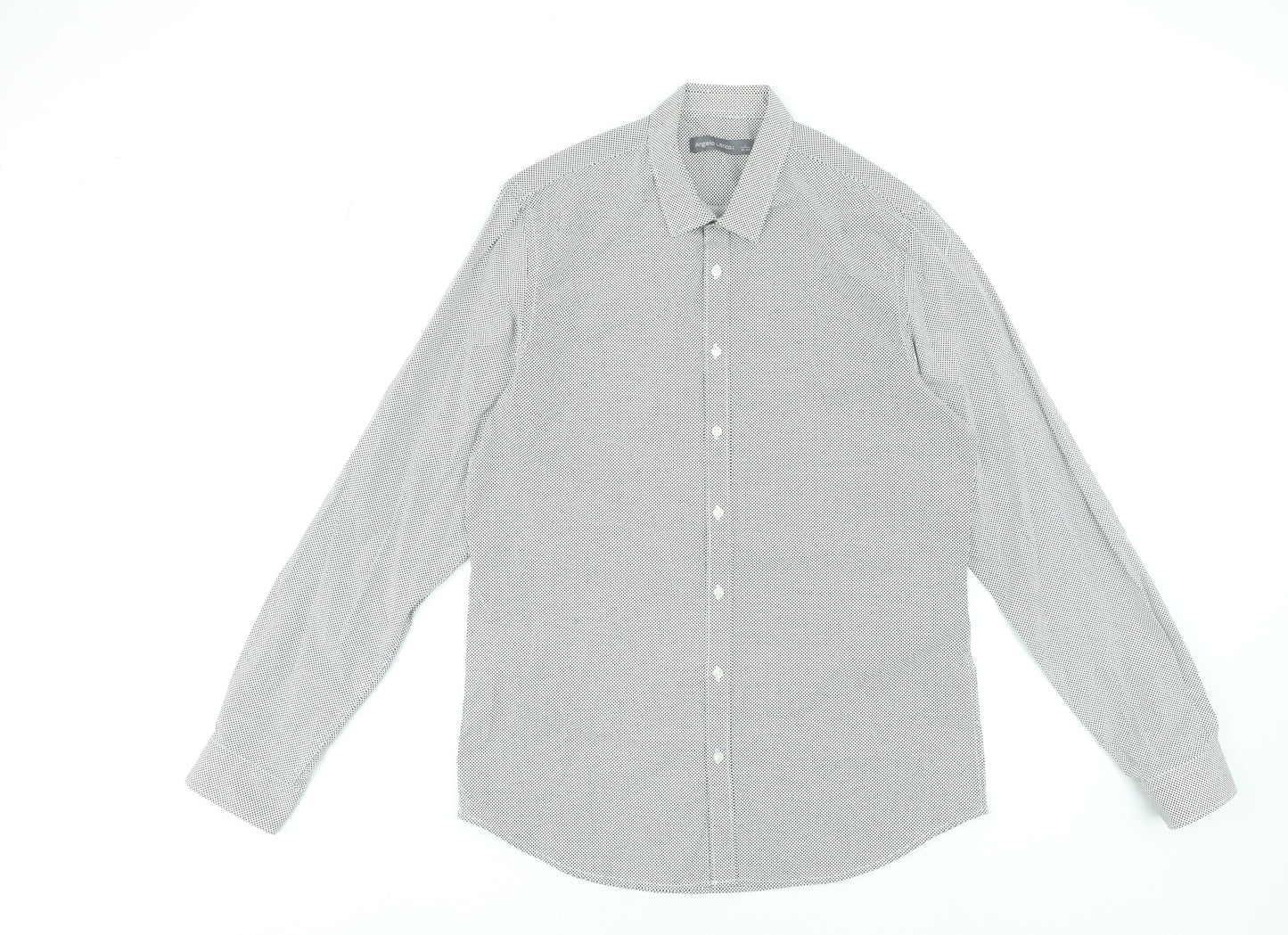 Mens UK Collar Size L Angelo Litrico Smart Grey  Dress Shirt