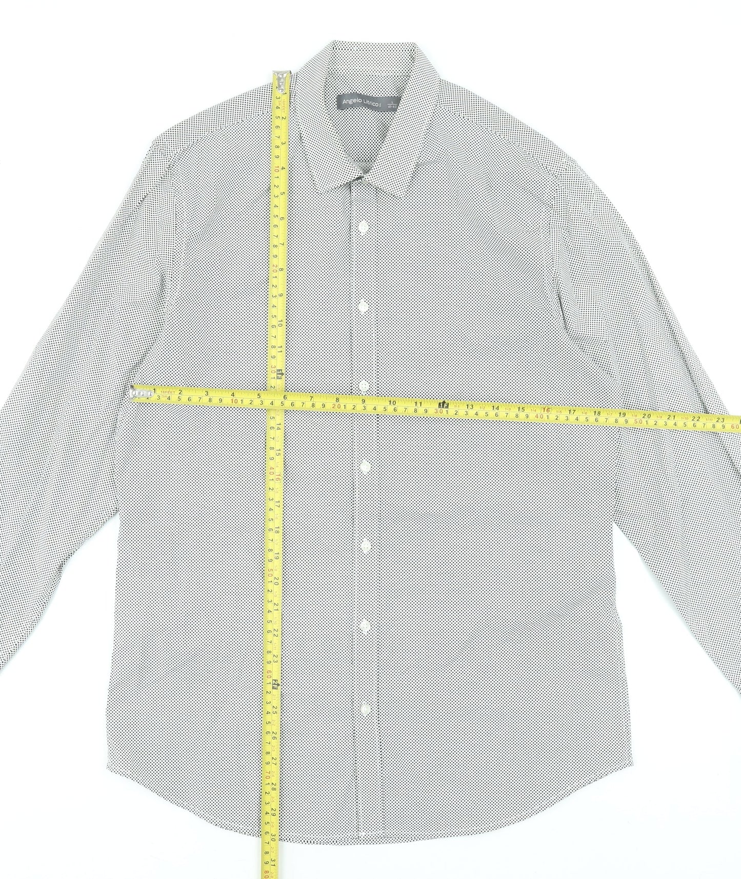 Mens UK Collar Size L Angelo Litrico Smart Grey  Dress Shirt