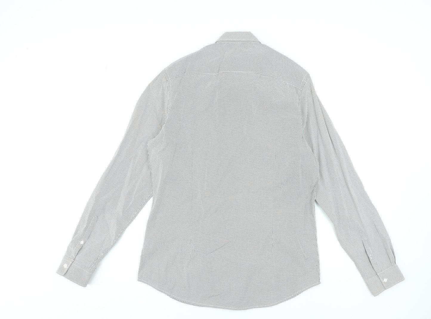 Mens UK Collar Size L Angelo Litrico Smart Grey  Dress Shirt