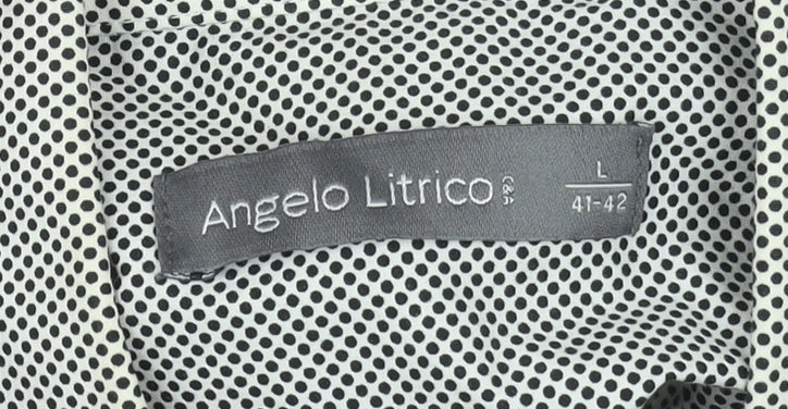 Mens UK Collar Size L Angelo Litrico Smart Grey  Dress Shirt