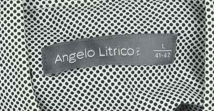 Mens UK Collar Size L Angelo Litrico Smart Grey  Dress Shirt
