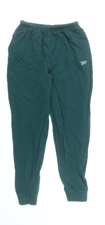 Reebok Men’s Green Jogger Sweatpants S Regular Fit Elastic Waist