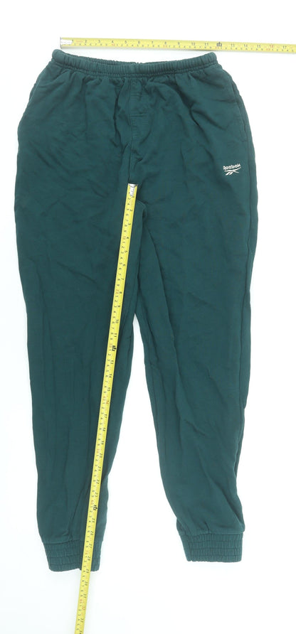 Reebok Men’s Green Jogger Sweatpants S Regular Fit Elastic Waist