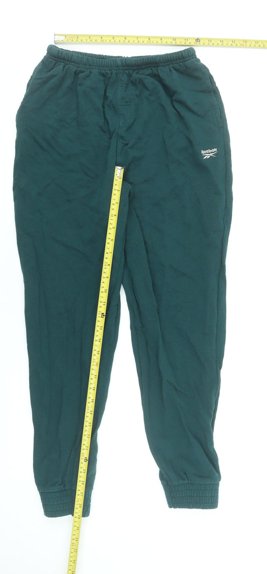 Reebok Men’s Green Jogger Sweatpants S Regular Fit Elastic Waist