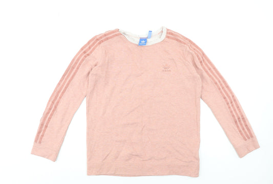 Adidas Women’s Pink Crew Neck Long Sleeve Pullover Sweatshirt Size 8 UK
