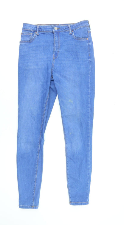 Denim Co. Women's Blue Skinny Jeans Size 14 Regular Fit Stretch Denim