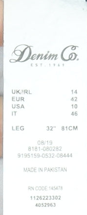 Denim Co. Women's Blue Skinny Jeans Size 14 Regular Fit Stretch Denim