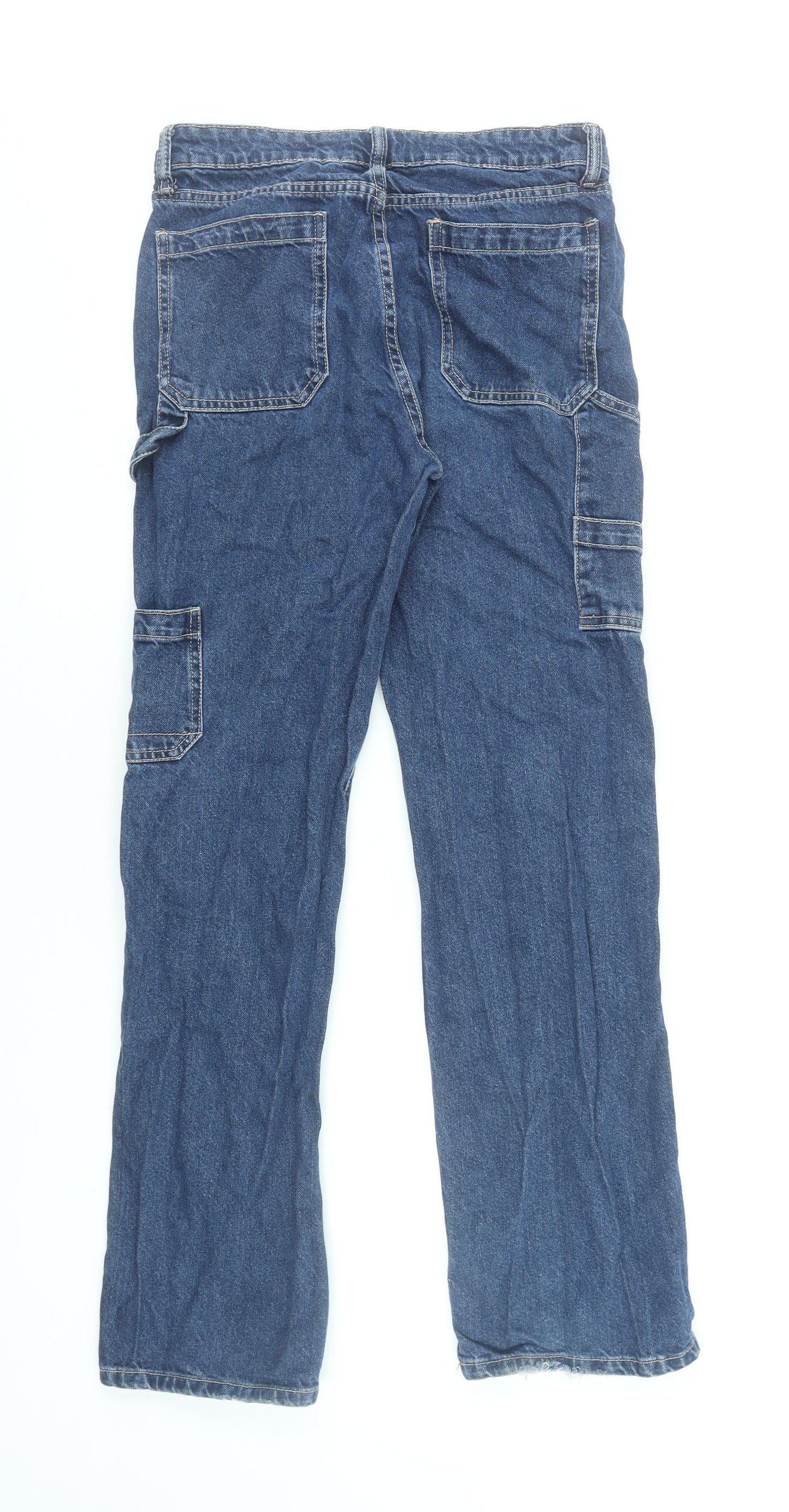 Zara Women Blue Straight Leg Denim Jeans Size 8