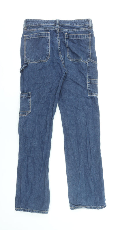 Zara Women Blue Straight Leg Denim Jeans Size 8
