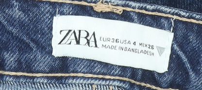 Zara Women Blue Straight Leg Denim Jeans Size 8