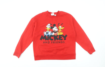 Womens UK Size S Disney Red Pullover Sweatshirt