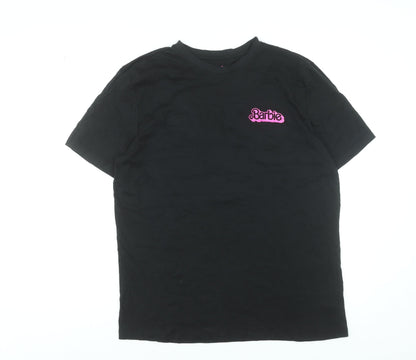 Womens UK Size L Barbie Black Basic T-Shirt