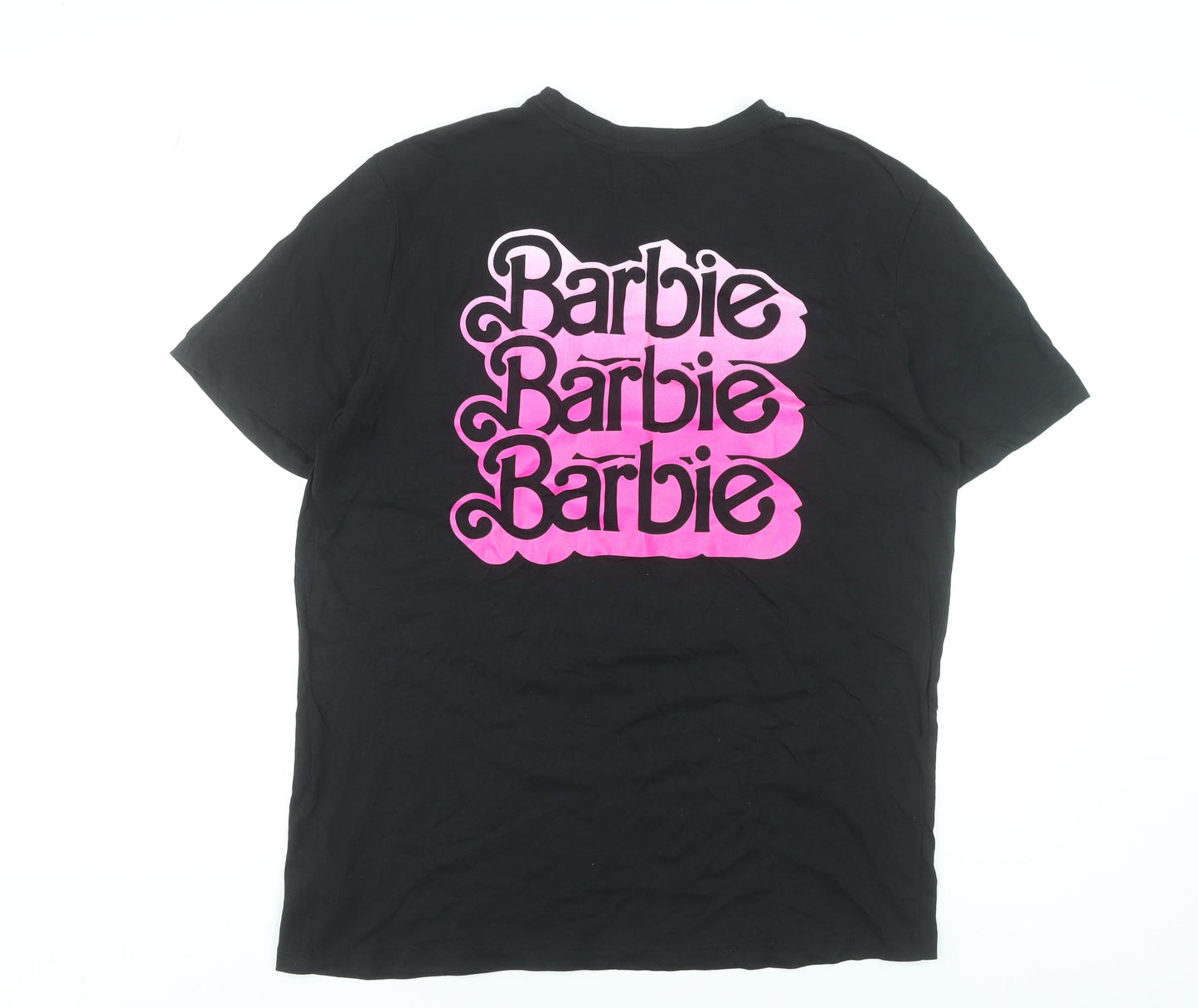 Womens UK Size L Barbie Black Basic T-Shirt