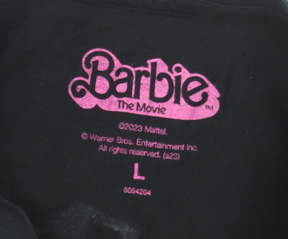 Womens UK Size L Barbie Black Basic T-Shirt
