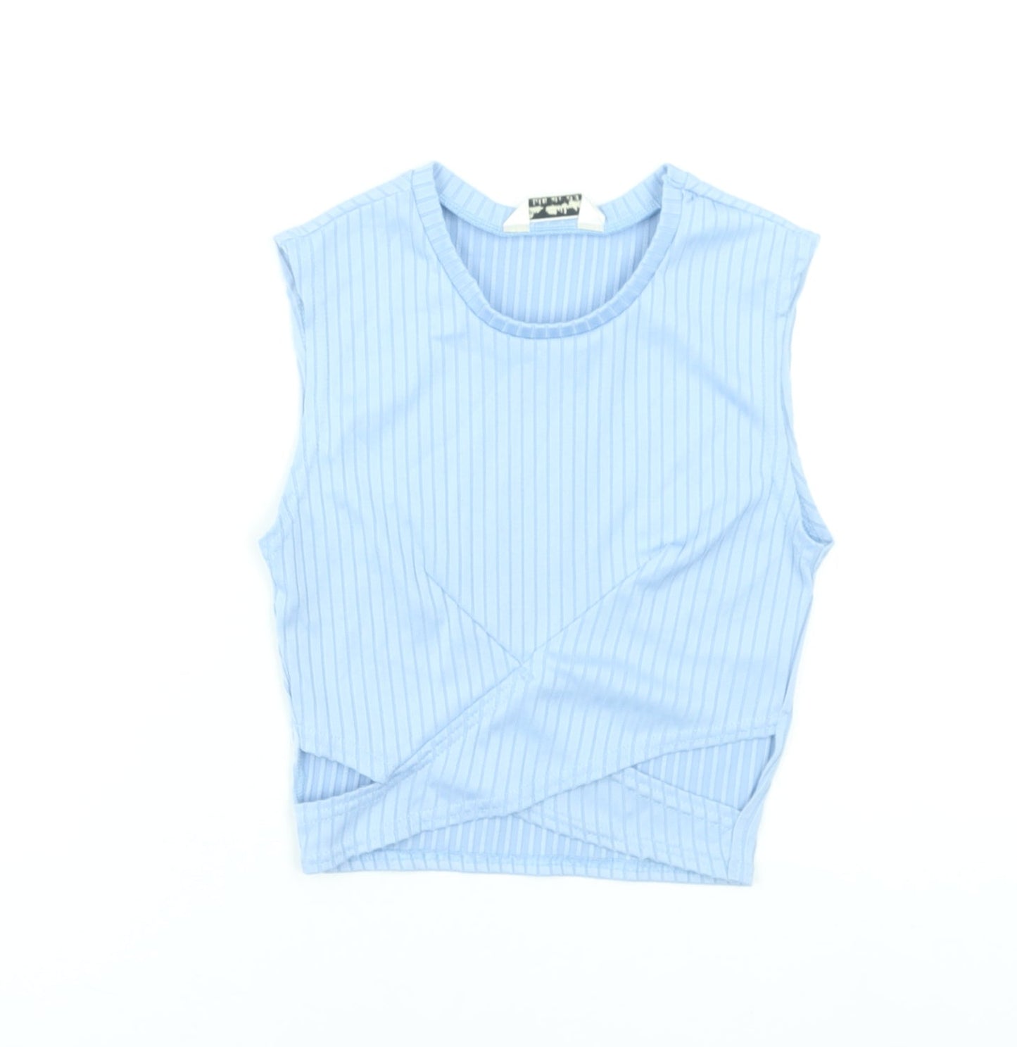 Miss Selfridge Women’s Blue Cropped Striped Tank Top Size 10