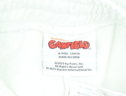 Garfield White Girls Sweatpants 8-9 Years Cotton Blend Joggers