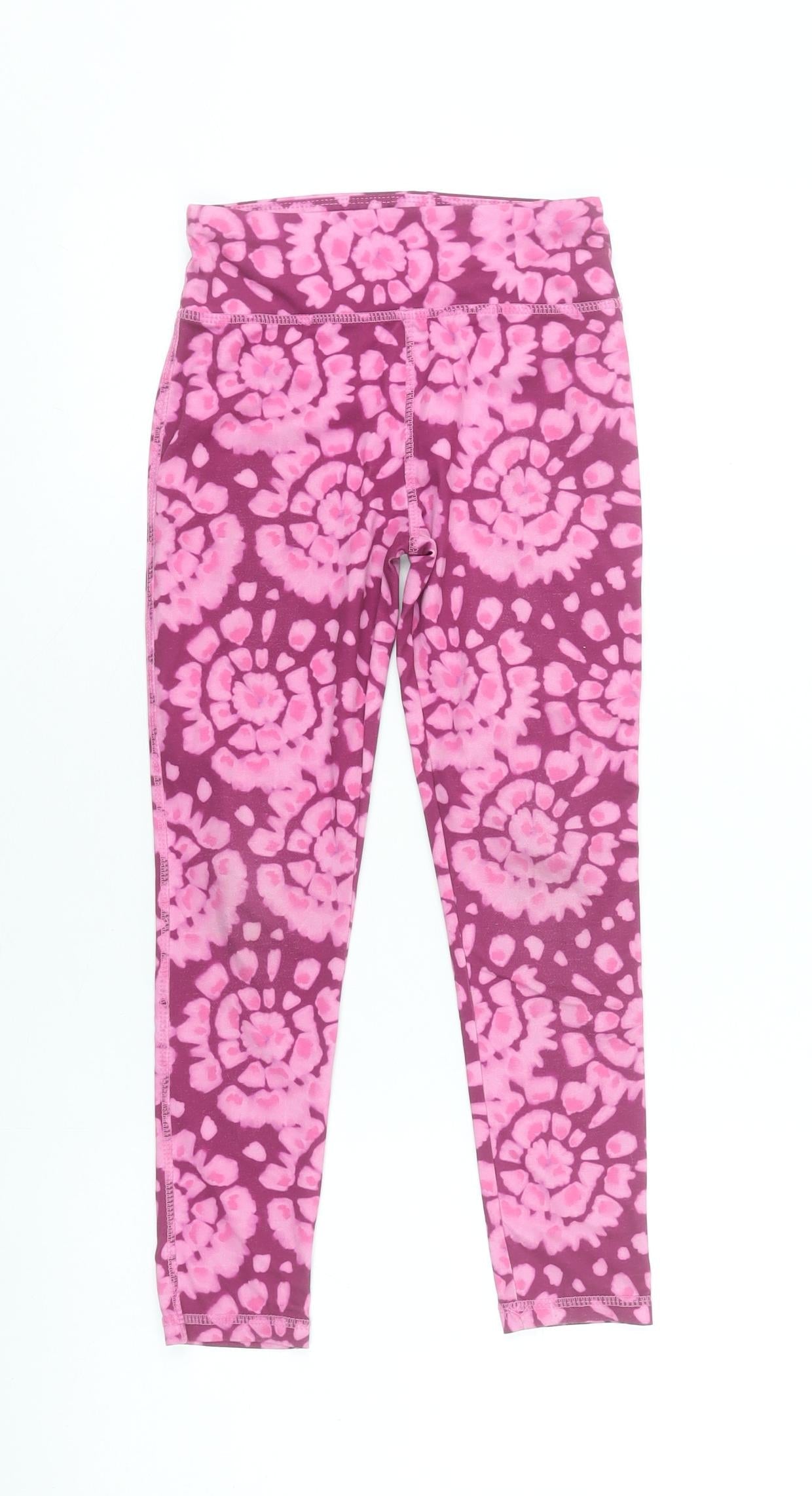 Dunnes Stores Girls Pink Tie Dye Activewear Leggings 7-8 Years