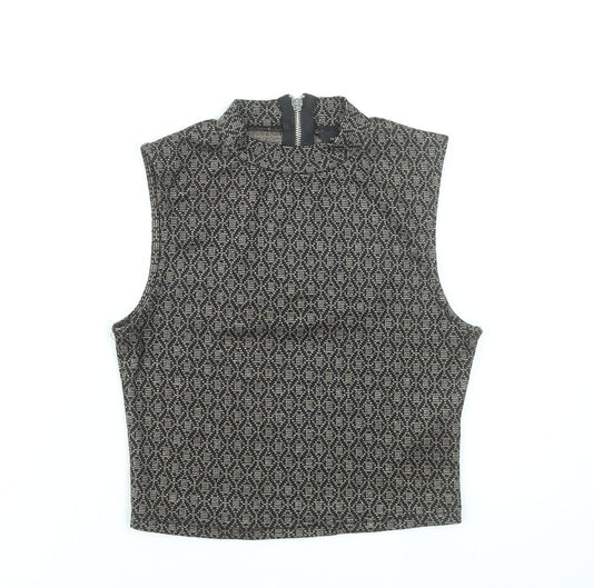 Womens UK Size 8 New Look Black Cropped Tank