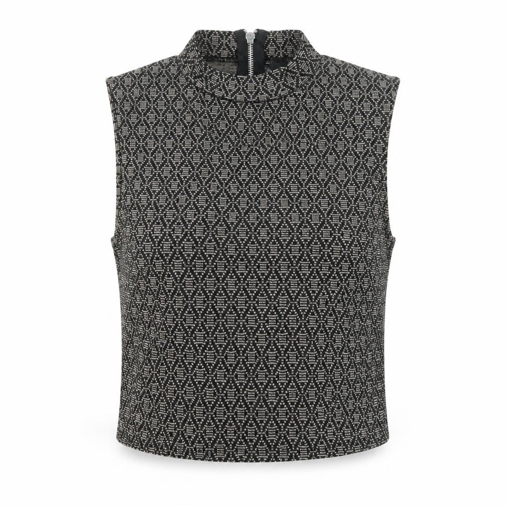 Womens UK Size 8 New Look Black Cropped Tank