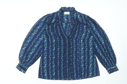 Womens UK Size 14 Savida Blue Tunic Blouse