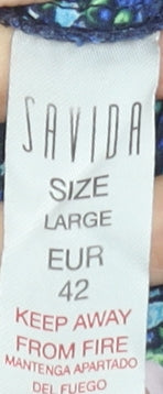 Womens UK Size 14 Savida Blue Tunic Blouse