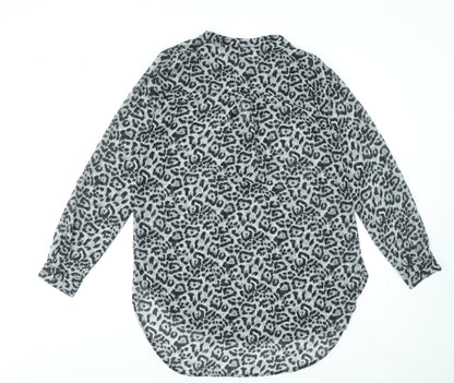 Womens UK Size M Lumière Grey Tunic Blouse