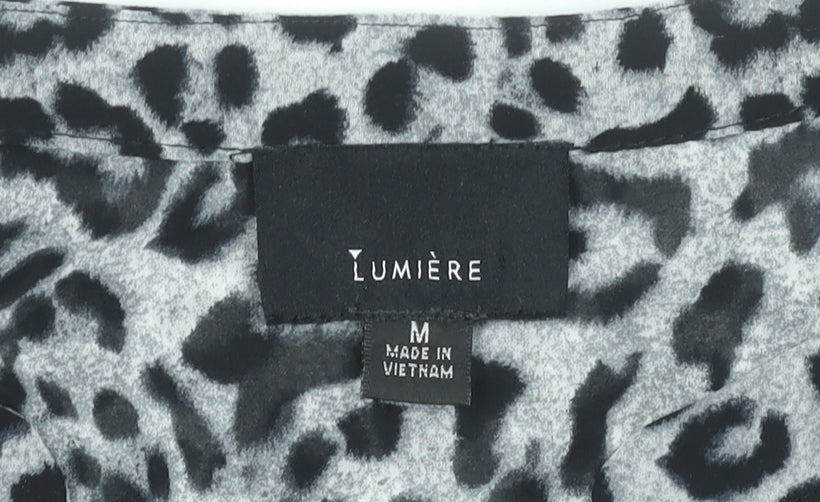 Womens UK Size M Lumière Grey Tunic Blouse