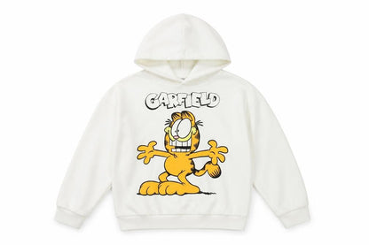 Girls UK Size 8-9 Years Garfield White Pullover Hoodie