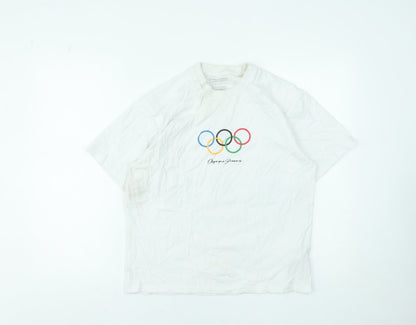 Womens UK Size XS Pull & Bear White Basic T-Shirt