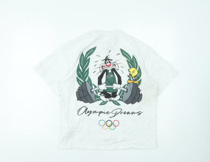 Womens UK Size XS Pull & Bear White Basic T-Shirt