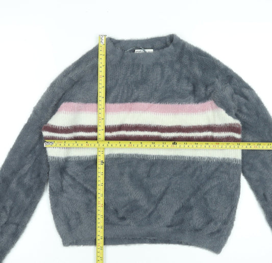 Womens UK Size XS Pull&Bear Grey Pullover Jumper