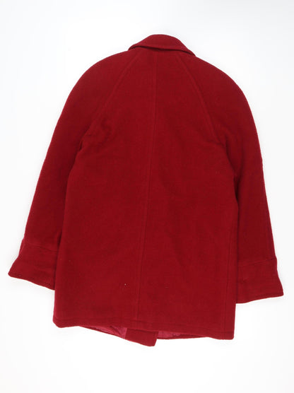 Womens UK Size L Definitions Red Pea Coat