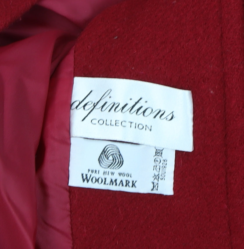 Womens UK Size L Definitions Red Pea Coat