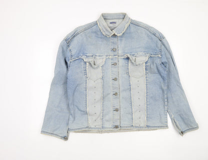Womens UK Size 2XL 51 States Blue Denim Jacket