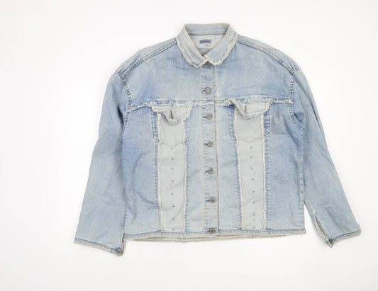 Womens UK Size 2XL 51 States Blue Denim Jacket
