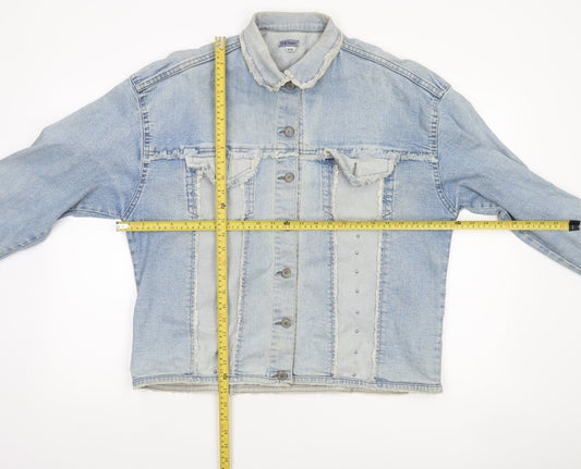 Womens UK Size 2XL 51 States Blue Denim Jacket