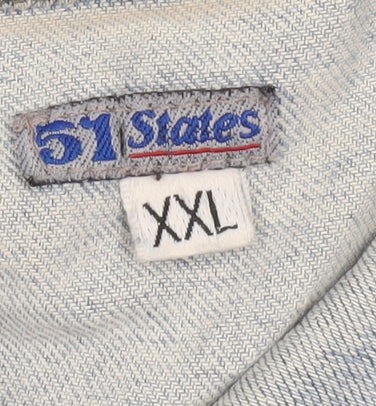 Womens UK Size 2XL 51 States Blue Denim Jacket