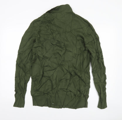 Lambretta Men's Green Collared Half Zip Cotton Jumper M Classic Mod Style