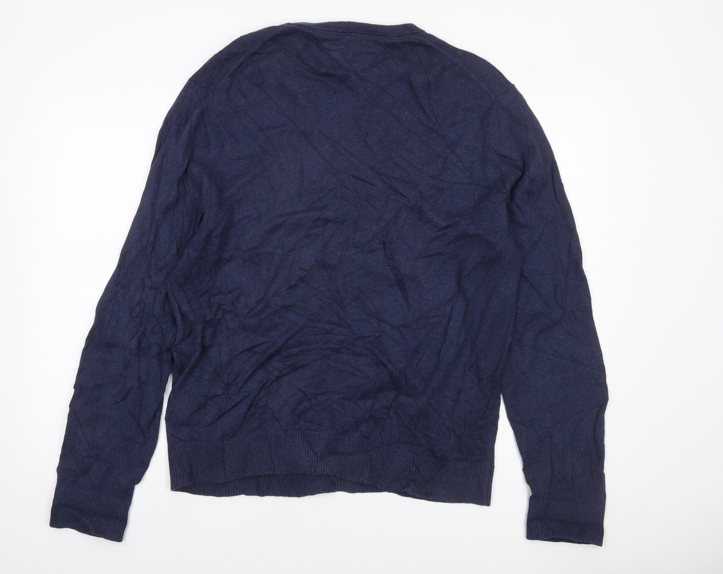 Tommy Hilfiger Men's Blue XL Cotton Cashmere Crew Neck Jumper