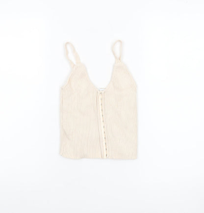 Womens UK Size S Zara Beige Camisole Tank