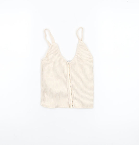 Womens UK Size S Zara Beige Camisole Tank