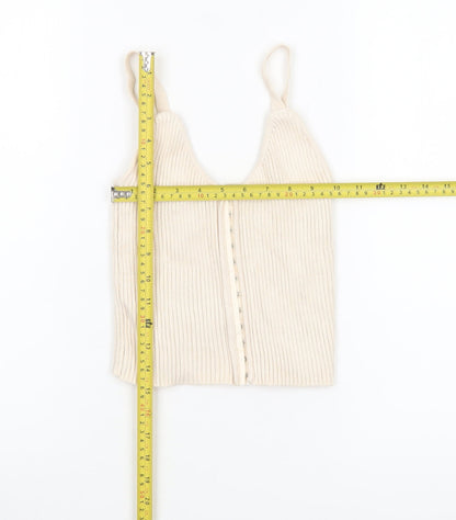 Womens UK Size S Zara Beige Camisole Tank