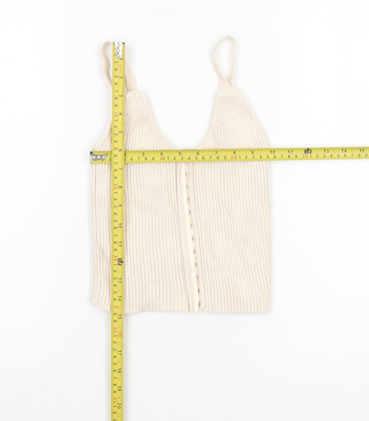Womens UK Size S Zara Beige Camisole Tank