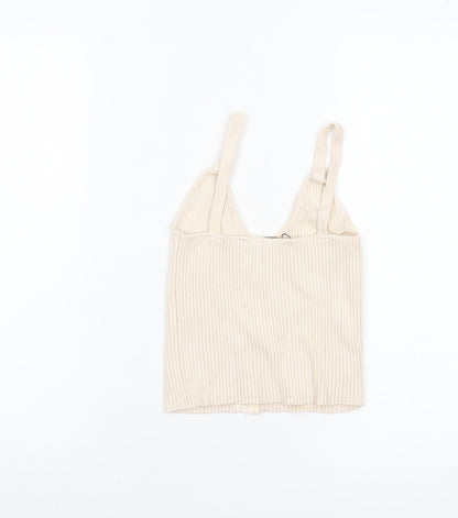 Womens UK Size S Zara Beige Camisole Tank