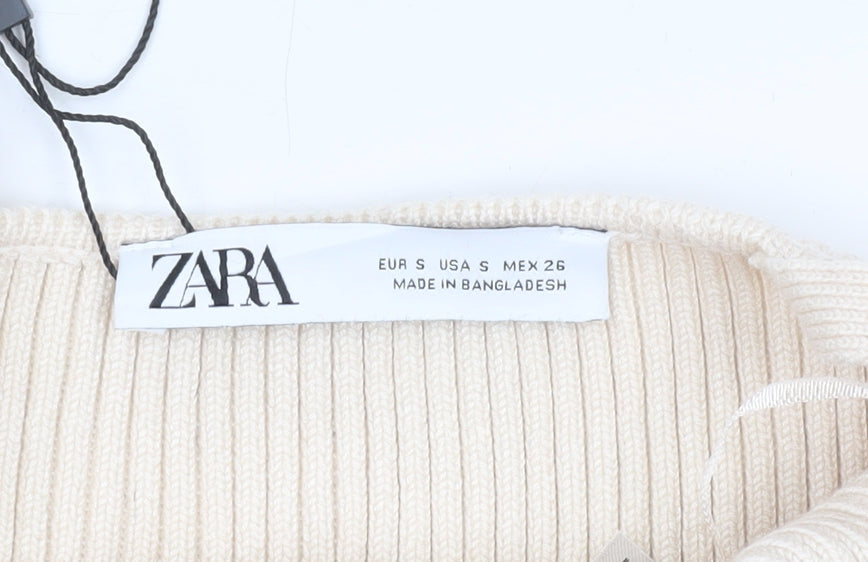 Womens UK Size S Zara Beige Camisole Tank
