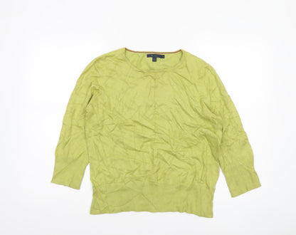 Boden Women's Green Cotton Crew Neck 3/4 Sleeve Jumper Size 16