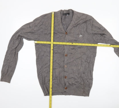 French Connection Men's Grey Cotton Linen Cardigan M