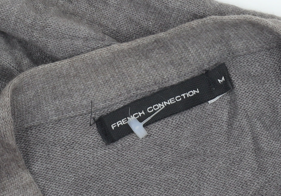 French Connection Men's Grey Cotton Linen Cardigan M