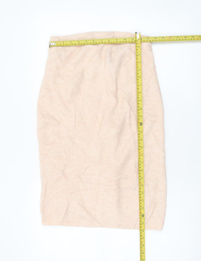 H&M MAMA Beige Knit Pencil Skirt M Maternity Stretch Wool Blend